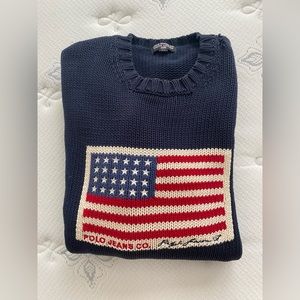 Rare Vintage Polo Ralph Lauren (POLO JEANS) USA FLAG knit